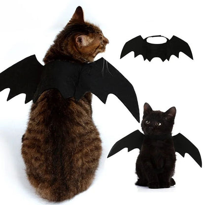 Roupa de Halloween para Cães e Gatos Fantasia Asa de Morcego Preta Colete Cosplay Festa Acessórios para Pets Cães Gatos Decoração