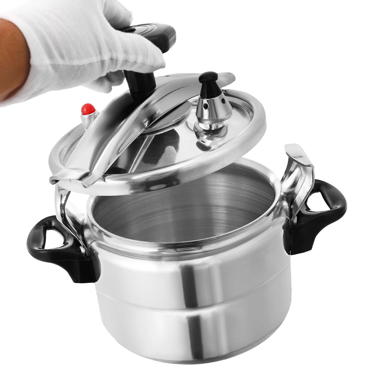 Panela de Pressão de Alumínio Compatível com Indução com Válvula de Mola Dispositivos de Segurança 3L/3.17Qt Capacidade Para Fogão Elétrico, a Gás
