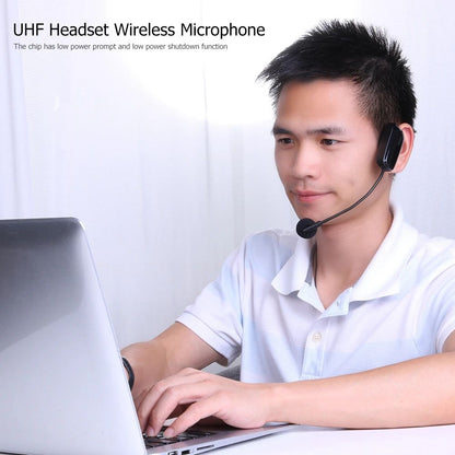 Microfone Headset Sem Fio Portátil UHF com Receptor para Ensino Acessórios para Fone de Ouvido