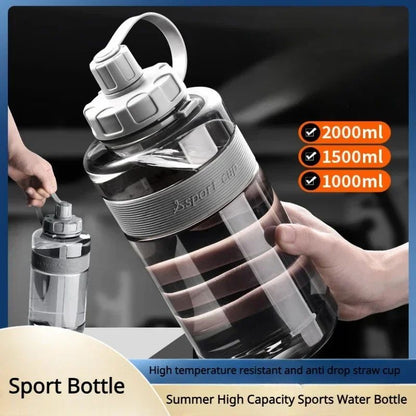 2 Liter Big Water Bottle With Straw 2L/1.5L/1L Large Capacity School Gym Sports Drinking Bottles Fitness botella de agua ??