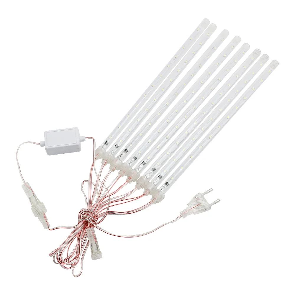 2026 30cm /50cm Waterproof Meteor Shower Rain 8 Tube LED String Lights For Outdoor Holiday Christmas Decoration Tree EU/US Plug