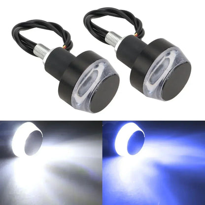 Luz de Seta LED 12V para Ponta de Guidão de Motocicleta Pisca-Pisca Branco/Amarelo Luz de Posição Lateral para Motocicletas