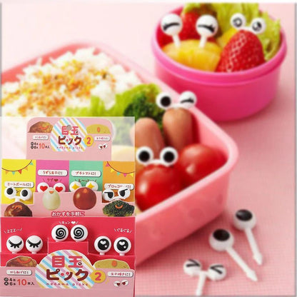 10/30/50 unidades de Mini Espetos Olhos de Desenho Animado Fofos Kawaii Caixa de Almoço Bento Palitos de Comida e Fruta Garfos Bastões de Buffet Decoração de Sanduíches