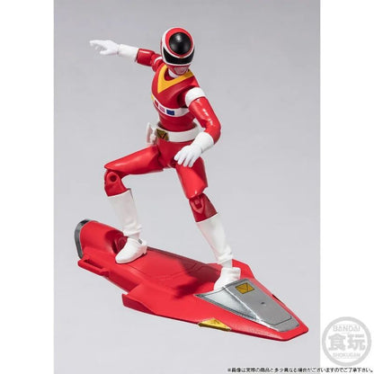 Bandai Genuíno SHODO Super Sentai Anime Figura Denji Sentai Megaranger Brinquedos de Ação Meninos Meninas Presente de Natal Modelo Colecionável
