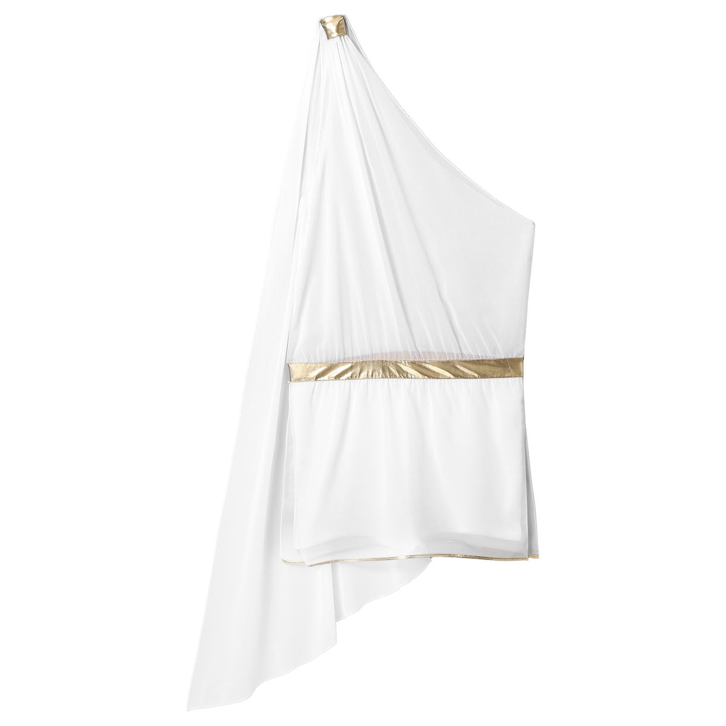 Greek God Costume White Men Mr Toga Cosplay Costumes One Shoulder with Slit Skirts Tunic Jumpsuit Nightclub Carnival Dress Up