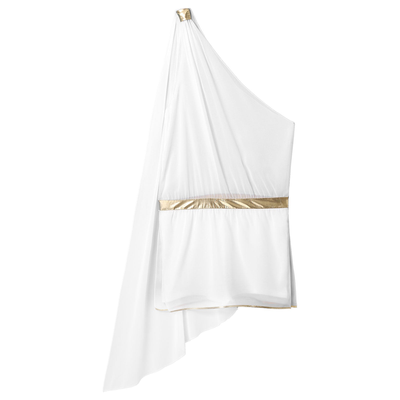 Greek God Costume White Men Mr Toga Cosplay Costumes One Shoulder with Slit Skirts Tunic Jumpsuit Nightclub Carnival Dress Up