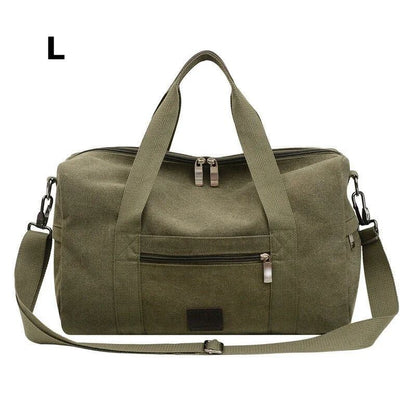 Men Large Capacity Canvas Baglarge Gym Sports Bag Cabin Holdall Duffle Shoulder Travel Weekend Bag Short-Distance Travel Package