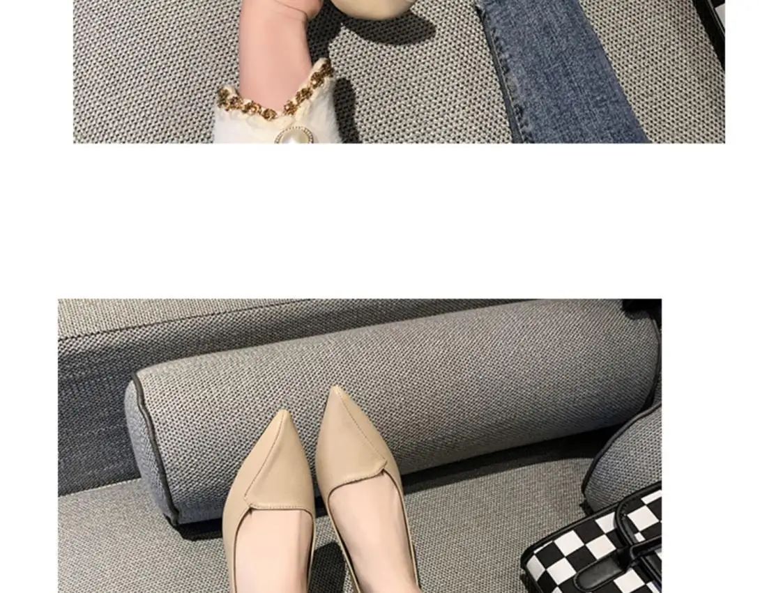 Simple Solid Coloured Women's Flats Classic Fashionable Style Pointed Toe Suitable for Business Office Comfortable To Wear