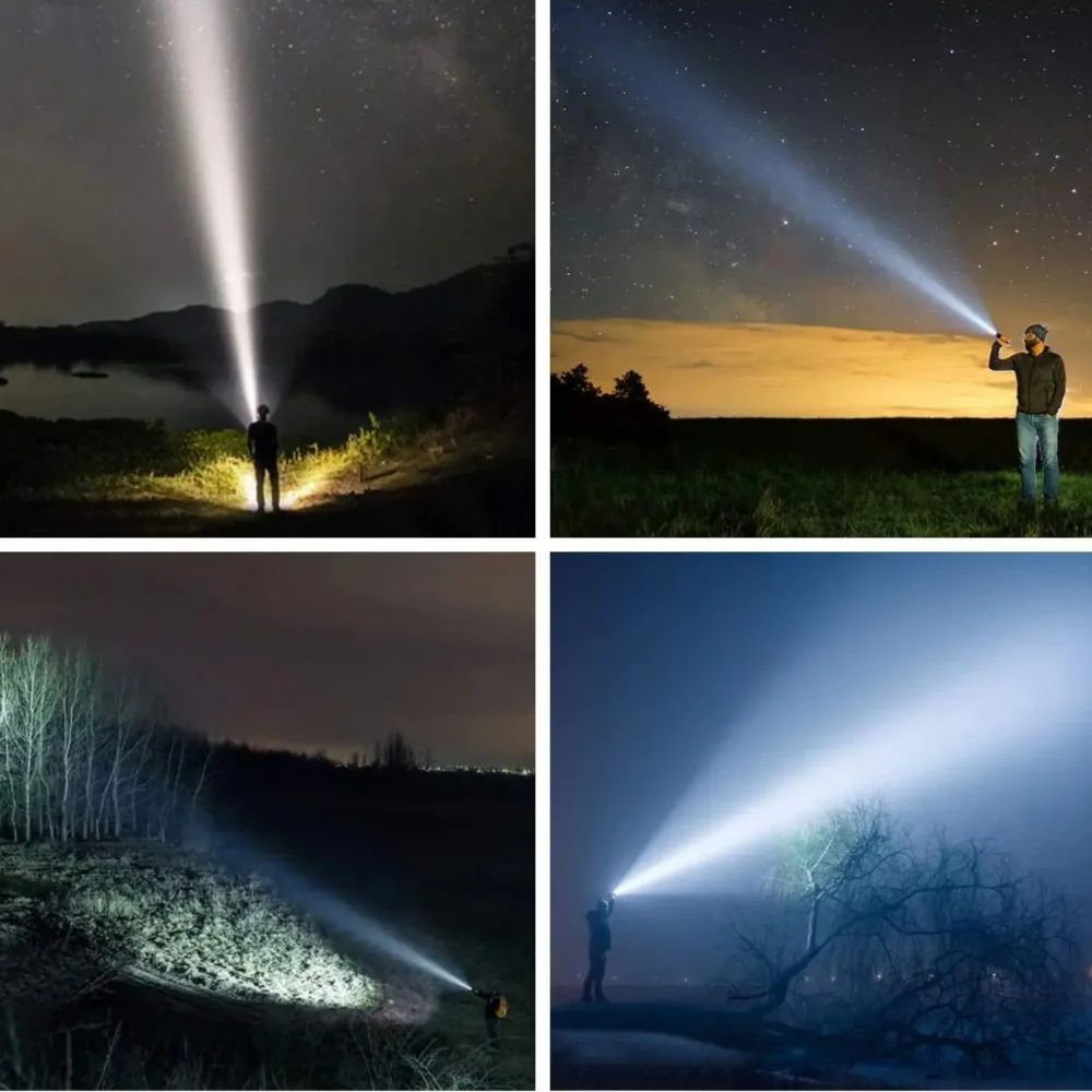 Powerful 30W White Laser Zoom Flashlight Use 18650 or 21700 Battery Rechargeable Torch Outdoor Hunting Emergency Lighting Lamp