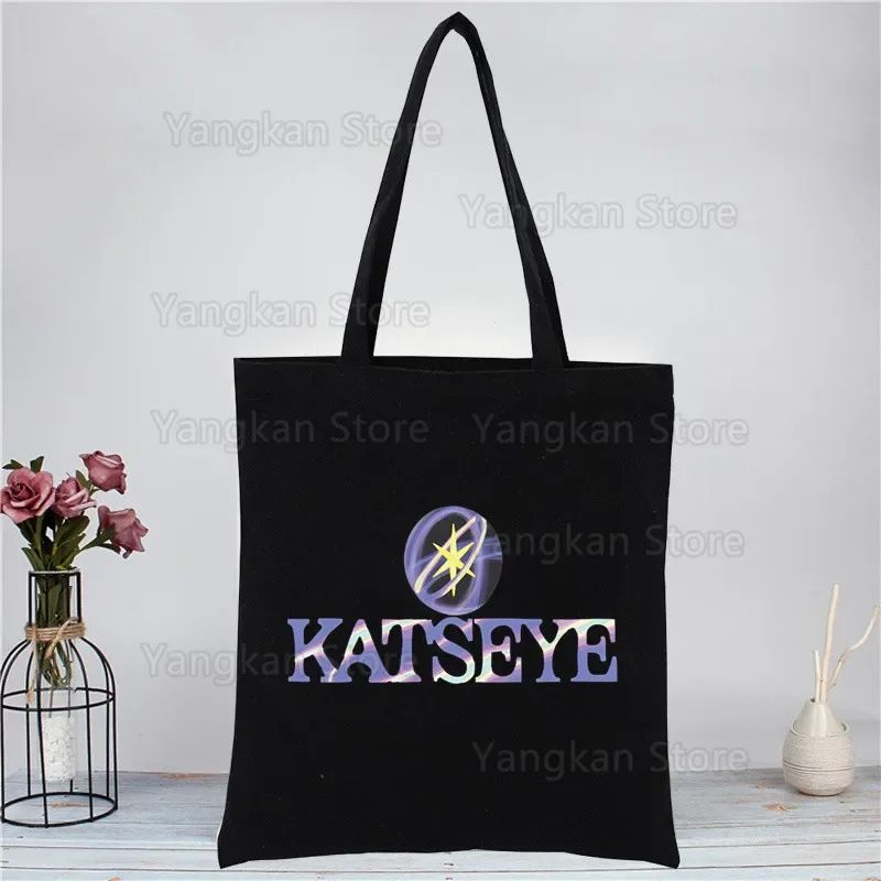 New Hot Top Fashion Bag KATSEYE Korean Shopping Bag Print Original Design White Unisex Fashion Travel Canvas Bags