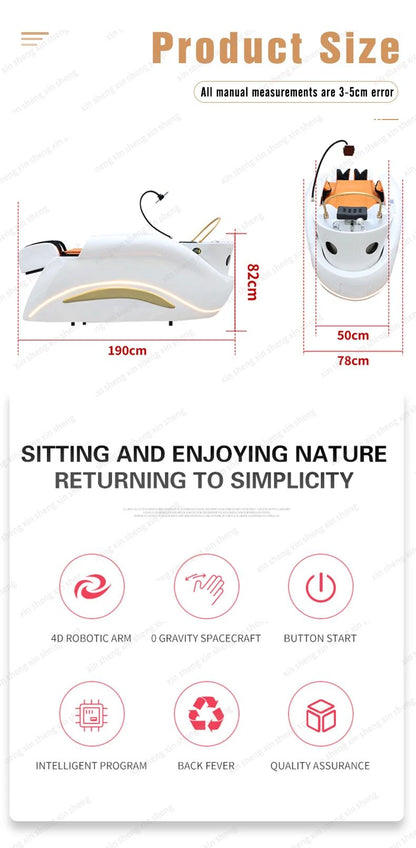 XinSheng Professional Electric Massage Bed Head SPA Salon Massage Table Hair Washing Fumigation Beds Barber Shop Smart Furniture