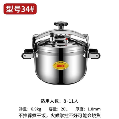 Panela de Pressão Extra Grande Panela de Pressão Comercial Espessa de Aço Inoxidável Utensílios de Cozinha Elétricos Bar de Jantar Casa Jardim