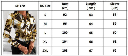 Summer New Women's Long-sleeved Shirt, Single-breasted Printed Shirts Fashion Casual Tops Camisa Female Chemise S-XXL