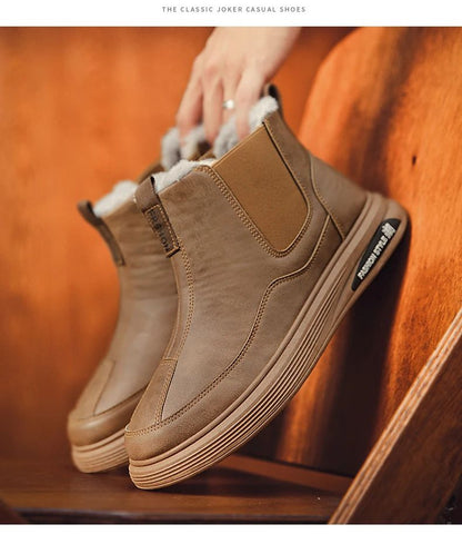 Men's Winter Boots and Cold-proof Boots 2025 Men's Winter High-quality Warm High-top Cotton Shoes Outdoor Thick-soled Snow Boots