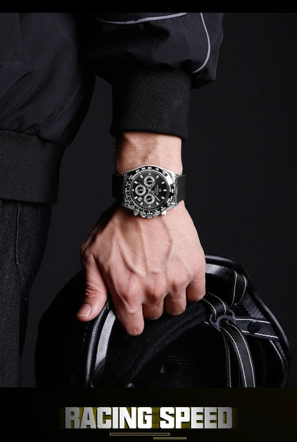 NAVIFORCE Brand NF8054 Men's Business Watches Luxury Classic Quartz Wristwatch Chronograph Silicone Band Waterproof