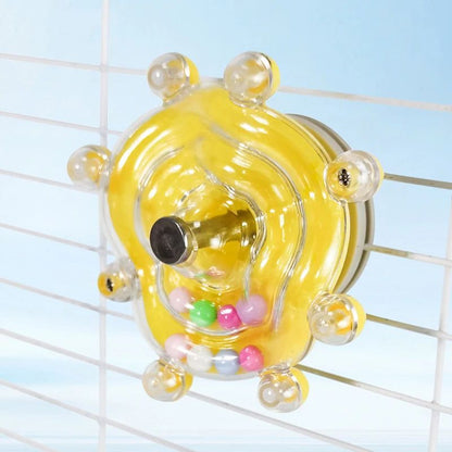 Roda Papagaio Brinquedo Interativo para Papagaio Plataforma Giratória para Pássaros Brinquedos para Pendurar Bola Sonora Brinquedos Suporte para Brincadeiras Acessórios para Gaiolas Suprimentos para Animais de Estimação Pássaro