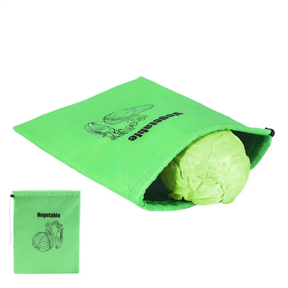 Fruits Preservation Storage Bags Reusable Drawstring Fresh Keeping Bundle Pocket For Banana Vegetables Lettuce Organizer