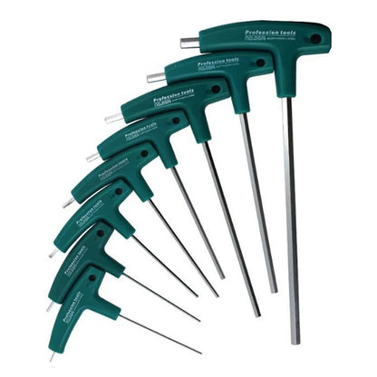 T-Type Hex Key Allen Wrench Set 1.5-6mm Hexagonal Wrench with Rubber Handle for Bicycle Motorcycle Car Repairing Wrench Tools