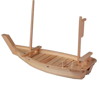 New luxury sashimi boat dry ice boat sashimi platter sushi tableware Japanese cuisine wooden sushi boat bamboo sushi tool