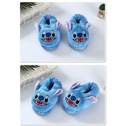 Disney Stitch Cosplay Desenho Animado Chinelos de Pelúcia Anime Inverno Quente Chinelos de Algodão Kawaii Masculino Feminino Casal Sapatos de Interior Presente de Natal
