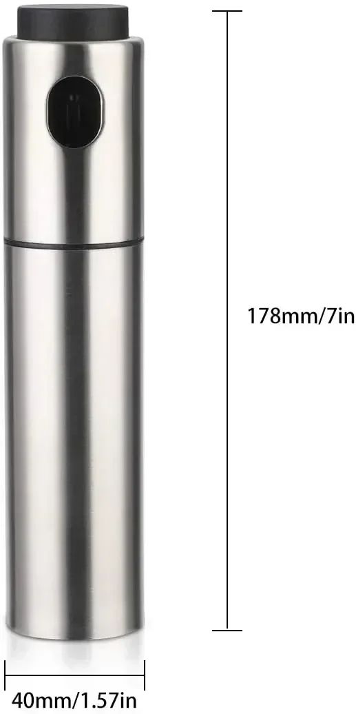 Difusor de spray de azeite para churrasco em aço inoxidável 304 de 100ml para cozinha, garrafa dispensadora, recipiente de esguicho, panela de injeção de vinagre/combustível