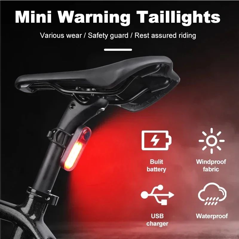 BUCKLOS Bike Light COB Front Rear Bicycle Lights LED Rechargeable Mountain Road Bicycle Lamp MTB Tail Light Cycling Flashlight
