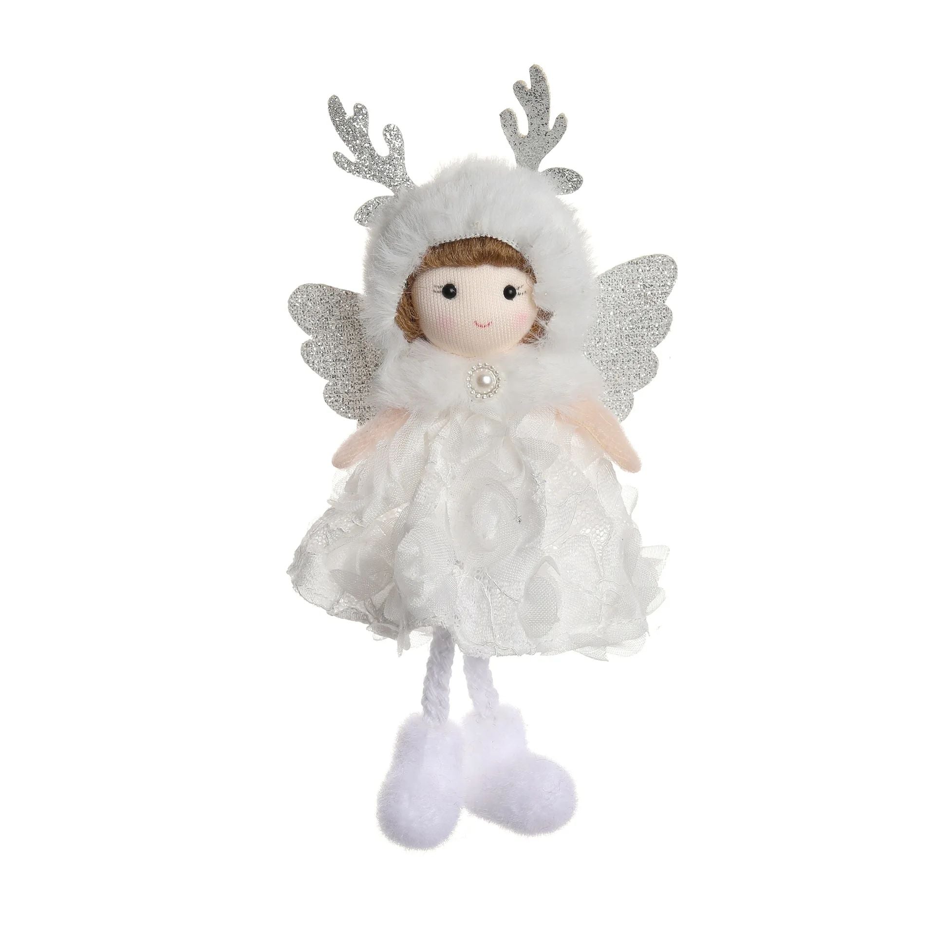 Christmas plush antlers angel girl pendant Christmas tree pendant creative doll pendant gift
