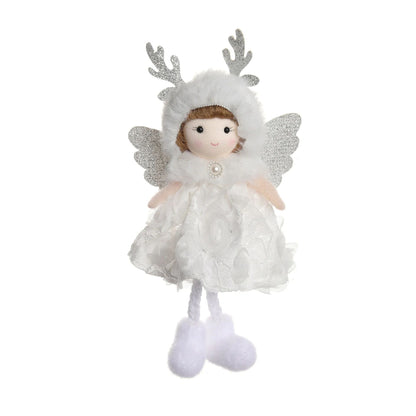 Christmas plush antlers angel girl pendant Christmas tree pendant creative doll pendant gift