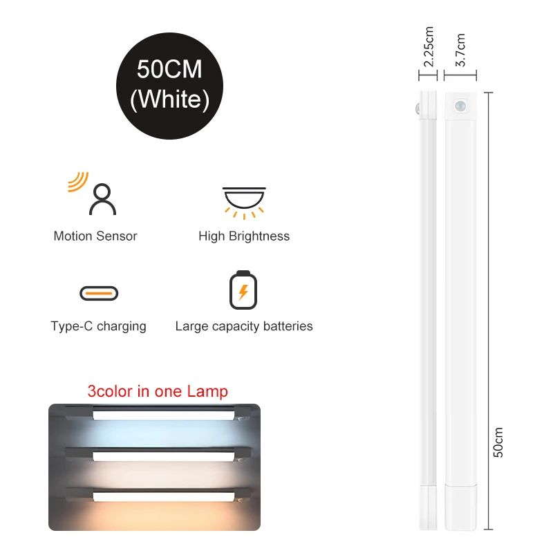 LED Closet Lights Motion Sensor Lamp Wireless Rechargeable Cabinet Night Light For Kitchen Bedroom Wardrobe Sensor Night Lamp