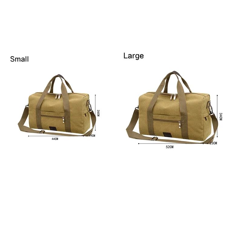 Men Large Capacity Canvas Baglarge Gym Sports Bag Cabin Holdall Duffle Shoulder Travel Weekend Bag Short-Distance Travel Package
