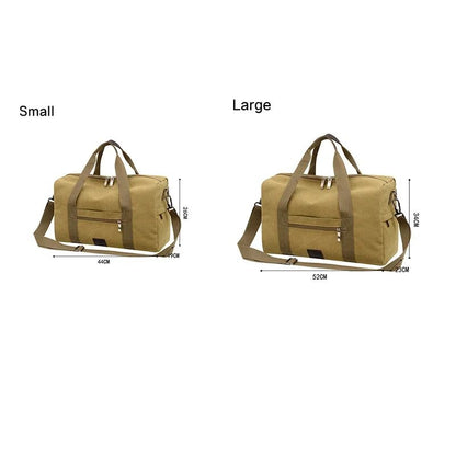 Men Large Capacity Canvas Baglarge Gym Sports Bag Cabin Holdall Duffle Shoulder Travel Weekend Bag Short-Distance Travel Package