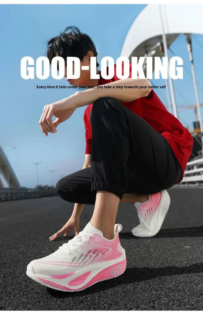 Unisex 2025 Full Carbon Plate Running Shoes Professional Marathon Racing Lightweight Bounce Cushion Breathable Sports Sneakers