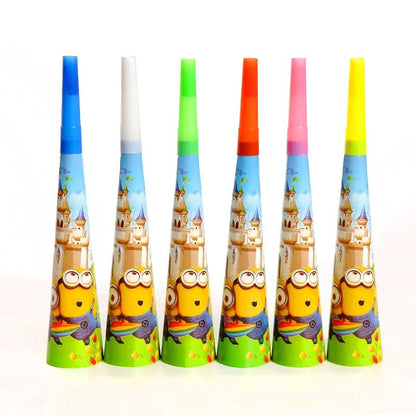Anime Minion Themed Party Decorations Party Tableware Set Plates Cups Birthday Balloons Big Eye Yellow Man Party Favors Supplies