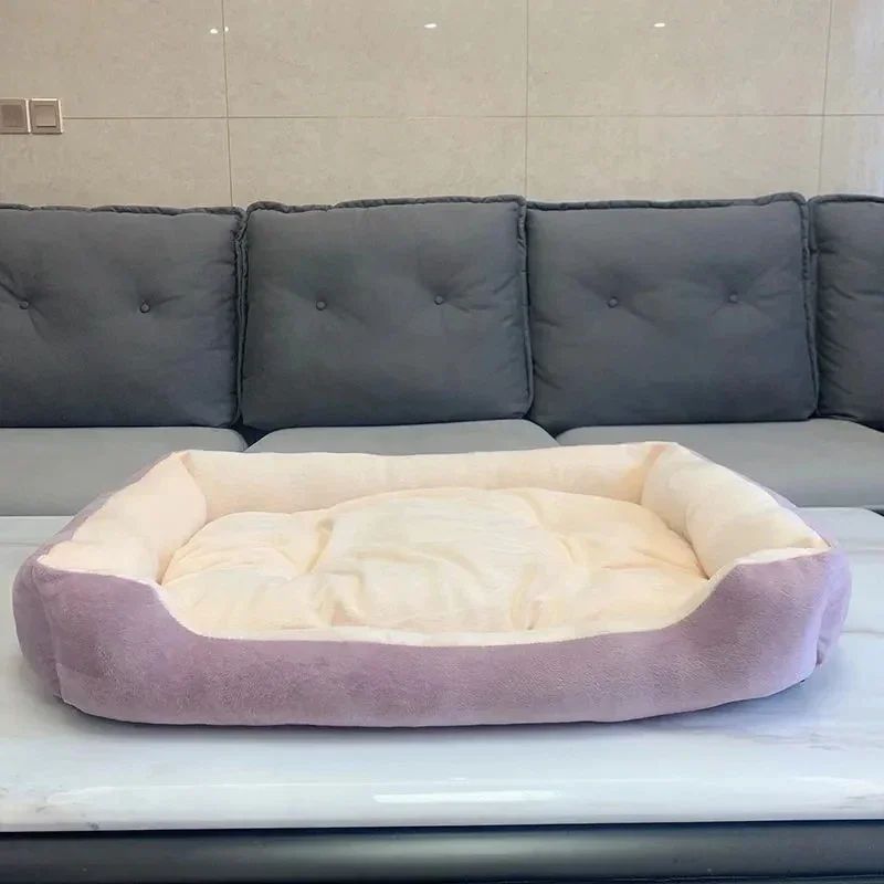 Cama de cachorro de casa de estimação grande, tapete de gato, pelúcia longa, sono profundo, macia e quente, almofada para cães pequenos, camas calmas para filhotes de Chihuahua