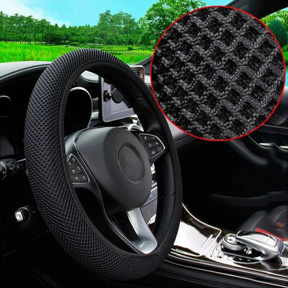 Four Seasons Elastic Ice Silky Soft Cloth Steering Wheel Cover - No Inner Ring, Fit for Cars, Protective Protective Cover