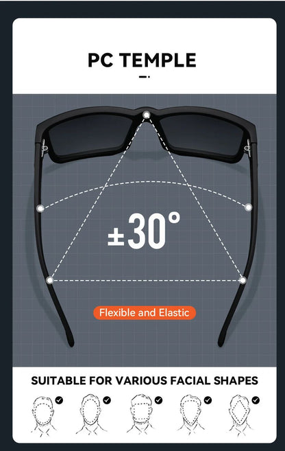 KAENON Fashion Square Versatile Polarized Sunglasses Men Women Sports Fishing Driving Sun Glasses UV400 Eyewear