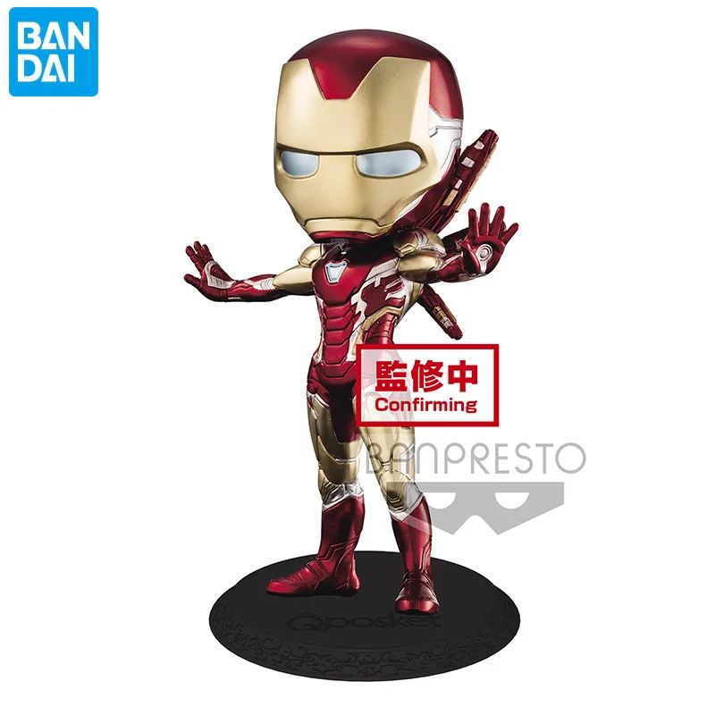BANDAI Original Banpresto Qposket Marvel Vingadores Homem de Ferro Capitão América Loki Thor Figuras Colecionáveis