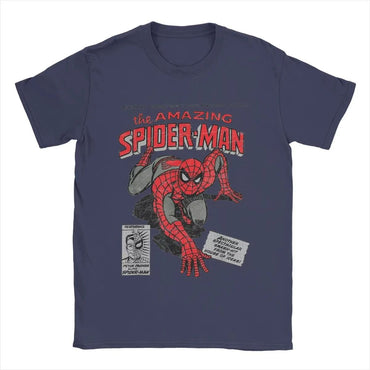 Spider-man Spiderman Movie Retro Comic Men T Shirts Creative Tees Round Neck T-Shirt 100% Cotton Birthday Present Tops