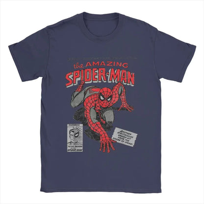 Spider-man Spiderman Movie Retro Comic Men T Shirts Creative Tees Round Neck T-Shirt 100% Cotton Birthday Present Tops