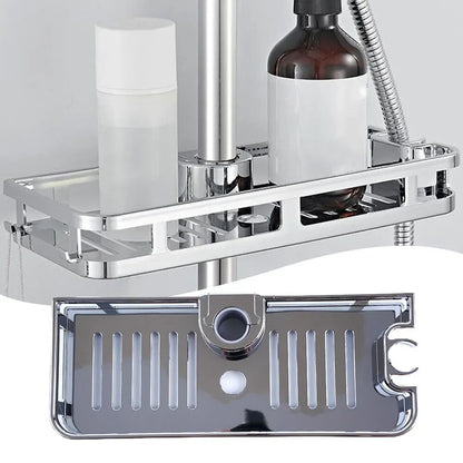 1 Bathroom Storage Shelf Bathroom Hanging Pole Shower Basket Tidy Storage Shelf 285x110mm Organiser Tray Rack Bathroom Fitting