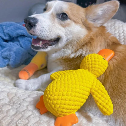 Brinquedo para Cão de Estimação Interativo Resistente a Mordidas Indestrutível Anti-Mastigação com Som de Pato para Aliviar o Estresse
