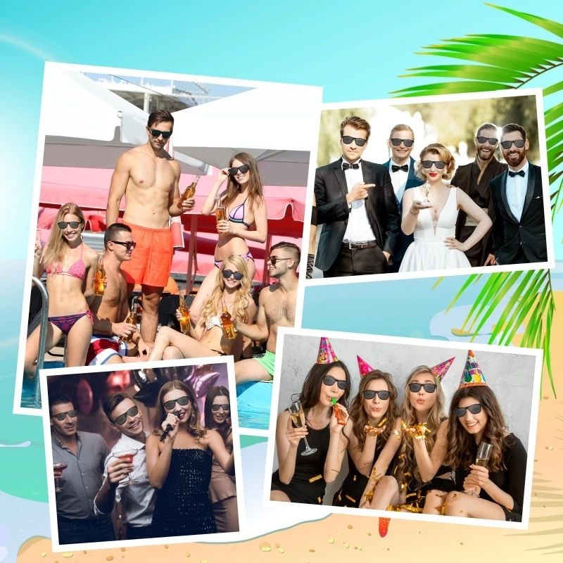 Square sunglasses Bride and groom Shower Bridesmaid Gifts Wedding Supplies Bachelorette Party Gift Rice nail sunglasses