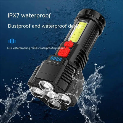COB High Power LED Flashlight USB Rechargeable Waterproof Lamp For Camping Hiking Fishing Portable Flashlight Emergency Lantern