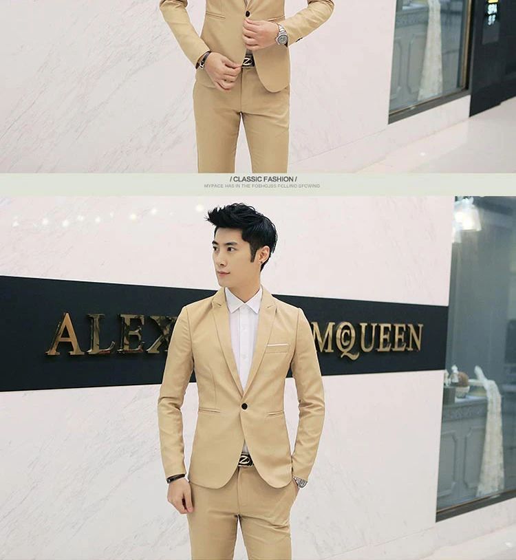 Autumn New Men's Casual Suit Casual Business Office Suit Jacket Solid Trendy Non-ironing Anti-wrinkle Slim Fit Men's Blouse