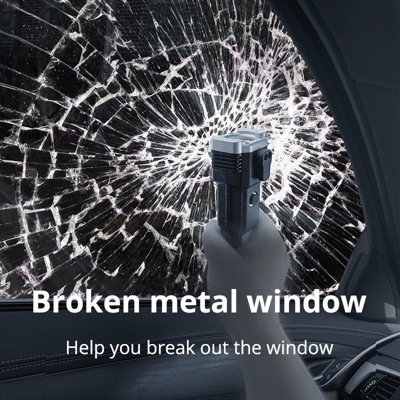 Led Flashlight with Safety Hammer Work Light Emergency Self-Rescue Broken Window Torch USB Rechargeable Tactical Light Lantern