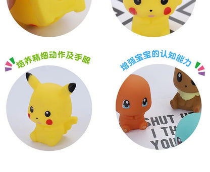6pcs Pokemon Pikachu Figures Bathroom Bath Shower Baby Children Play Water Bath Toys Kids Sprinkling Shower Decompression Toys