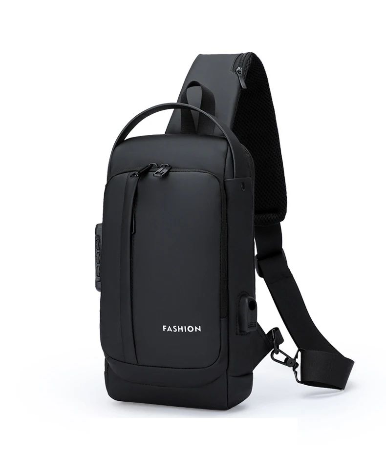 Large Capacity Multifunction Shoulder Crossbody Bag Messenger Chest Sling Travel Pack for Male Men Usb Waterproof Sports Running