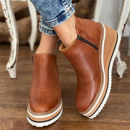Boots Women New Flat Women's Boots Zipper Women Shoes Plus Size Ankle Boots Keep Warm Fashion Botas Mujer Winter Shoes