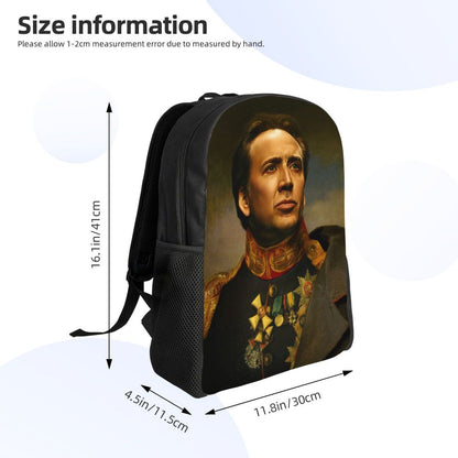 Custom Nicolas Cage Meme Laptop Backpack Women Men Basic Bookbag for College School Student Funny Bags