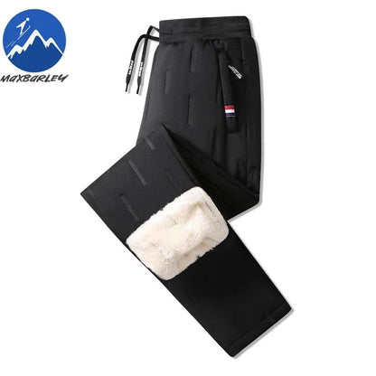 Calça Masculina de Algodão Acolchoada para o Inverno, Moda Masculina, Pelúcia Grossa, Lã, Calça Esportiva, 7XL, Casual, Impermeável, À Prova de Frio, Calça Masculina de Corrida para Baixo